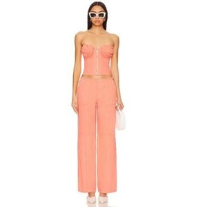 REVOLVE Lovers + Friends Bruna Bustier Top & Wide Leg Trousers Set Orange Wo…